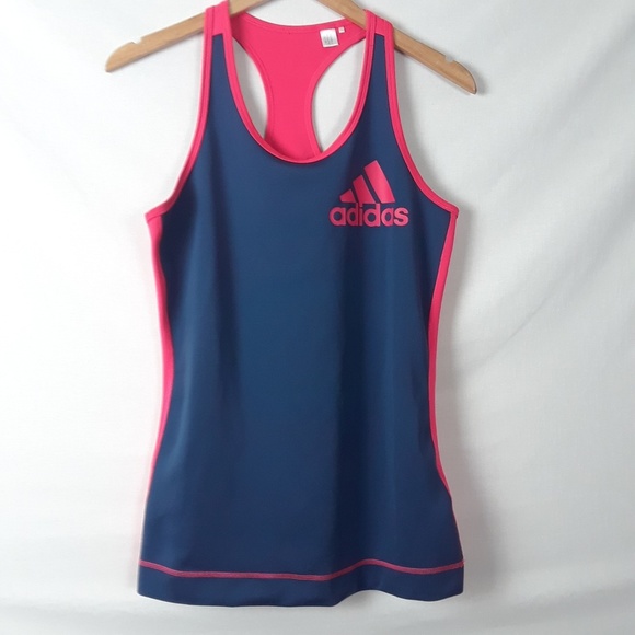 adidas Tops - Adidas athletic tank racerback blue & pink